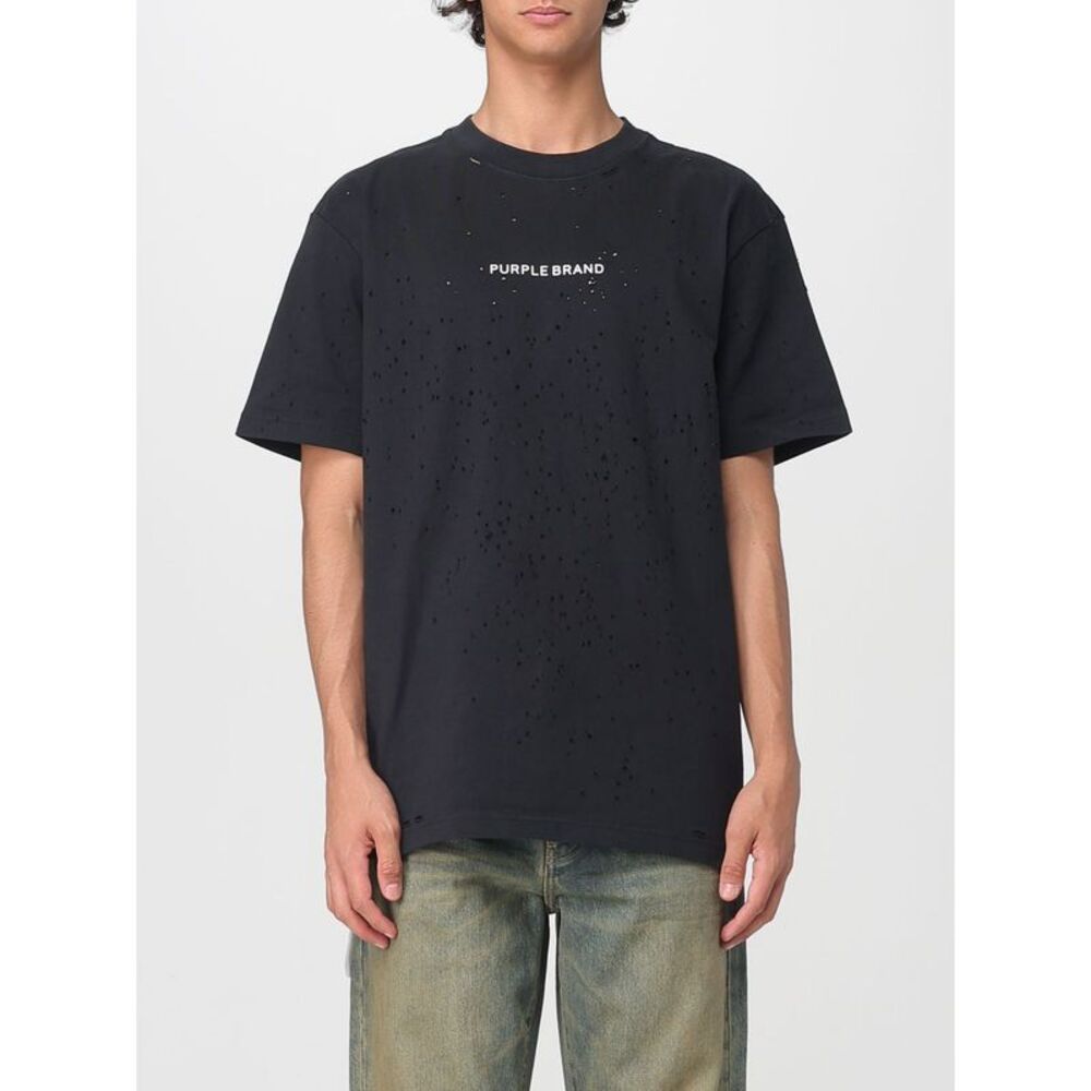 Purple T-Shirt Men Black